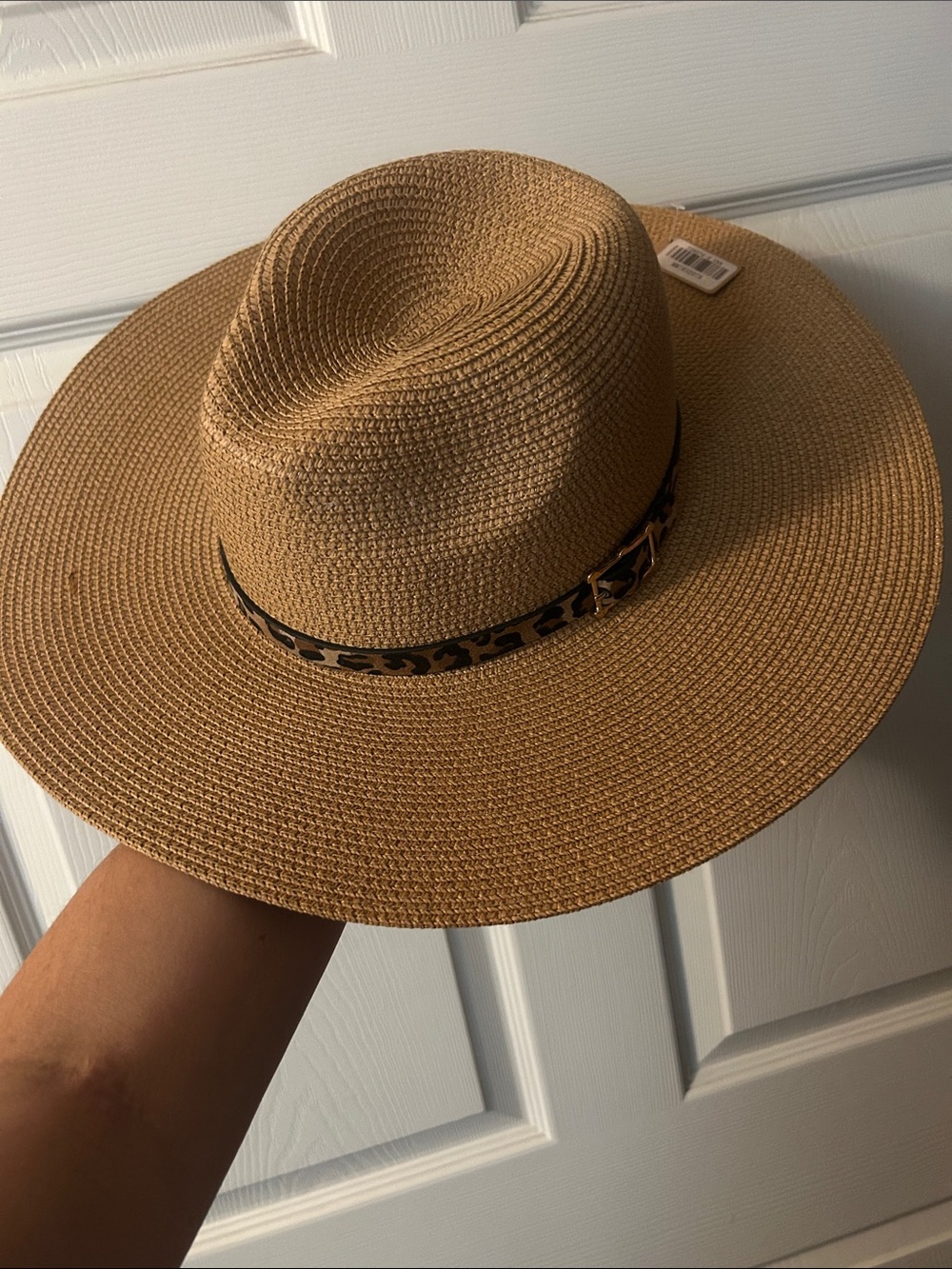 Tan hat, with Leopard print accent hat, NWT